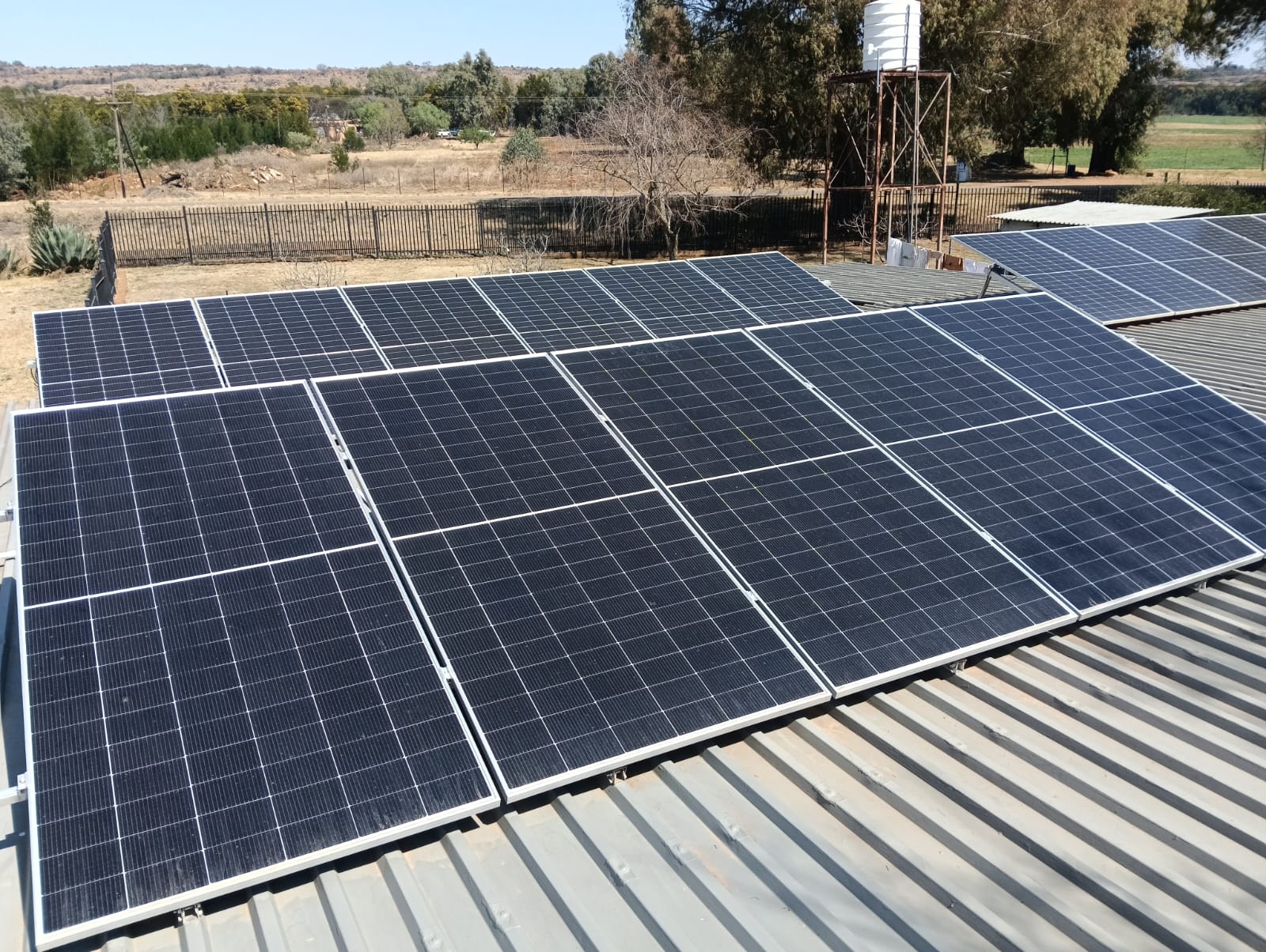 Solar panel installation on a Gauteng home rooftop